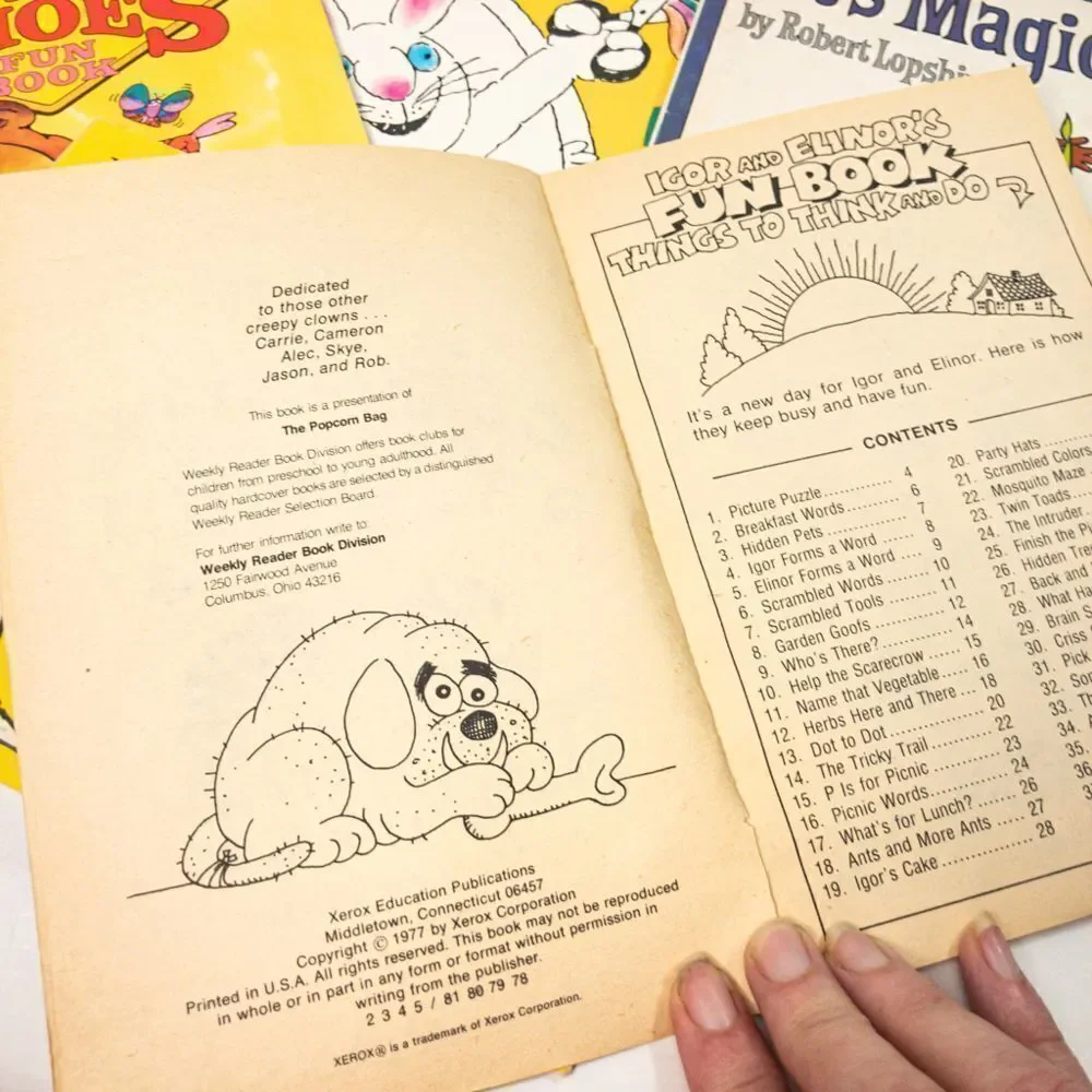 Puzzles, Games, & Magic: Bundle of 5 Vintage Kids’ Books